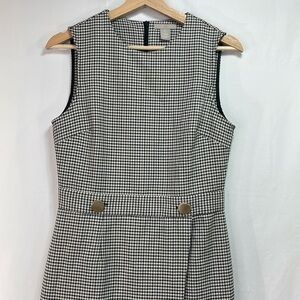 🛶 H & M tailored sleeveless houndstooth Check workwear dress:
